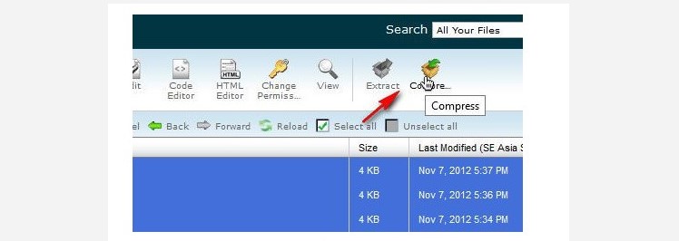Cara Compress File Di cPanel File Manager
