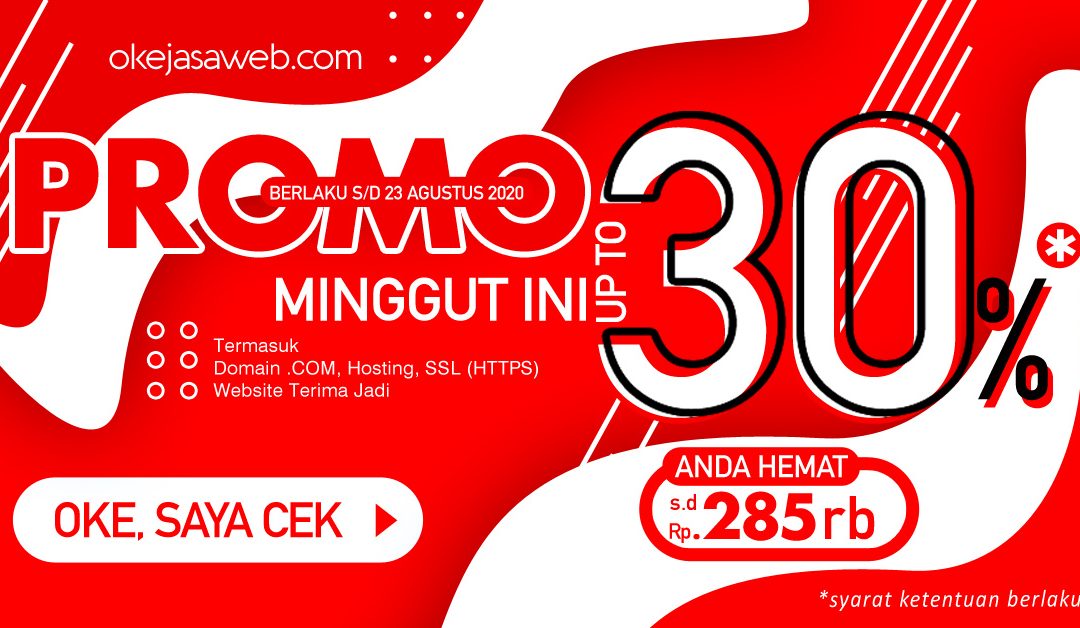 Ambil Promo Minggu Ini Order Terbatas Diskon up-to 30%